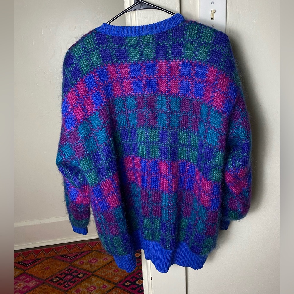 Vintage Susan Bristol Plaid Button Up Cardigan Sweater - Picture 2 of 3